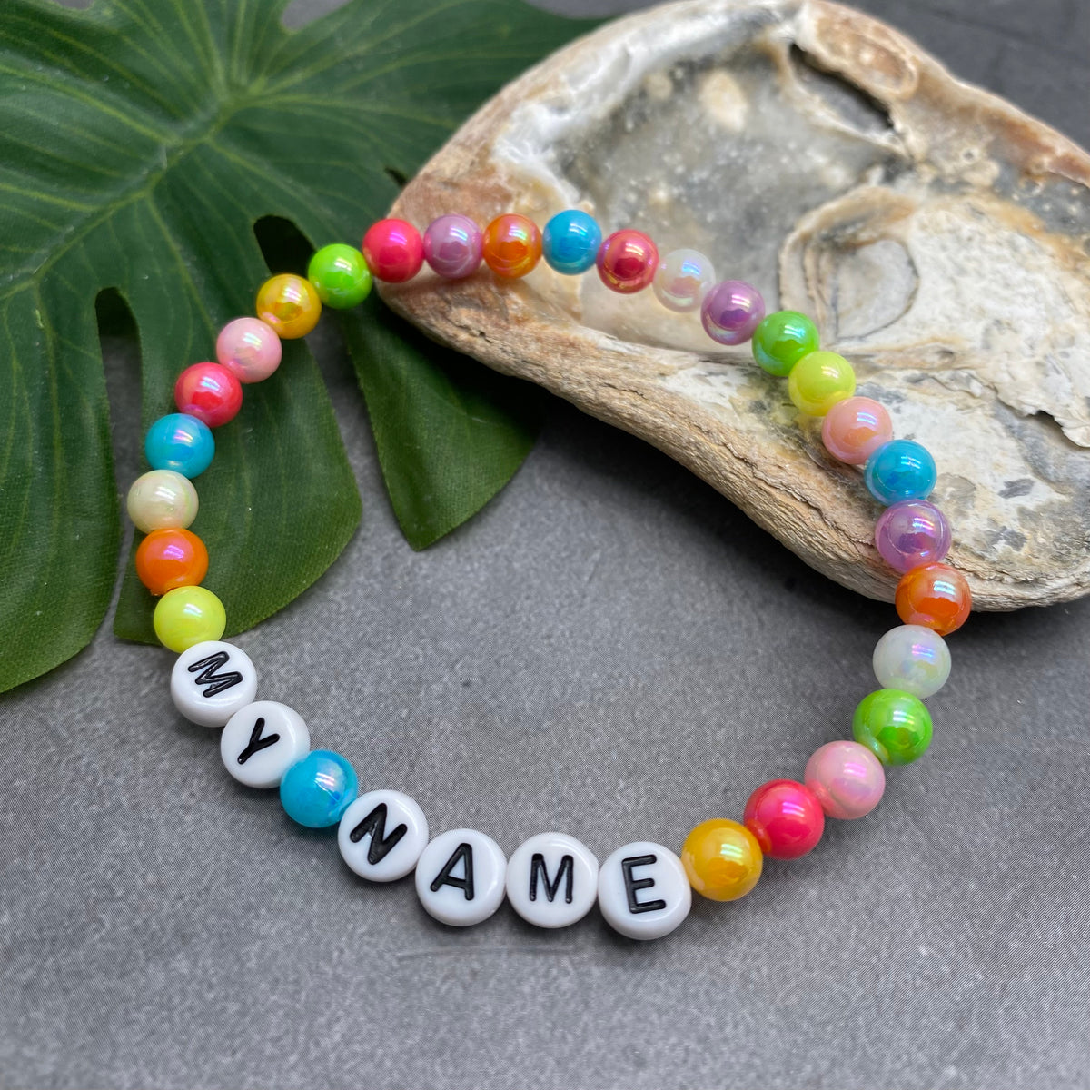 Personalised Bead Bracelet - White Seed Beads – Vilda Jewellery