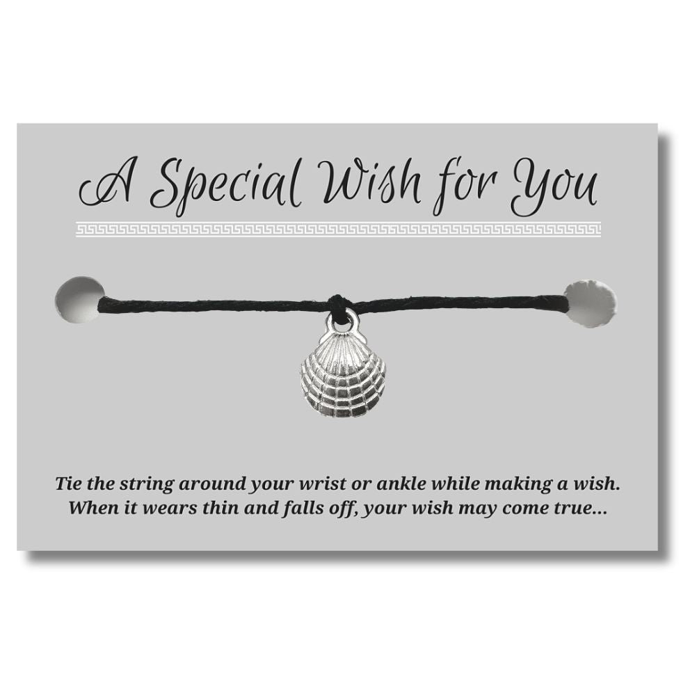 Shell Charm Hemp Wish Bracelet - Colour Choice