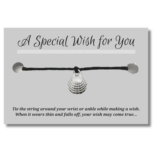 Shell Charm Hemp Wish Bracelet - Colour Choice