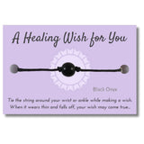 Black Onyx Bead Hemp Wish Bracelet - A Healing Wish