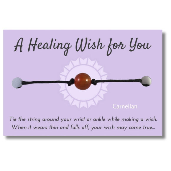 Carnelian Bead Hemp Wish Bracelet - A Healing Wish