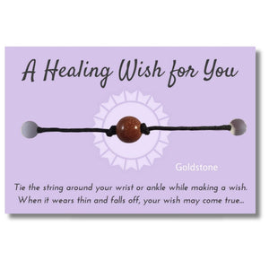 Goldstone Bead Hemp Wish Bracelet - A Healing Wish