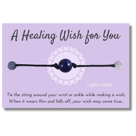 Lapis Lazuli Bead Hemp Wish Bracelet - A Healing Wish