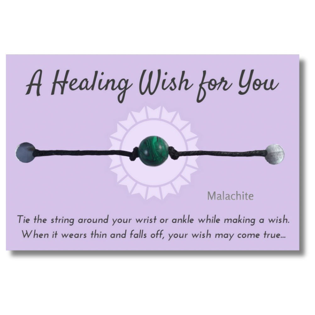 Malachite Bead Hemp Wish Bracelet - A Healing Wish