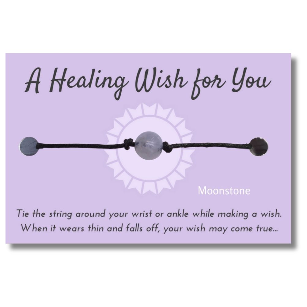 Rainbow Moonstone Hemp Bracelet - A Healing Wish
