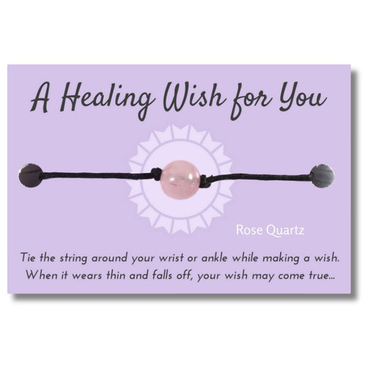 Rose Quartz Bead Hemp Wish Bracelet - A Healing Wish