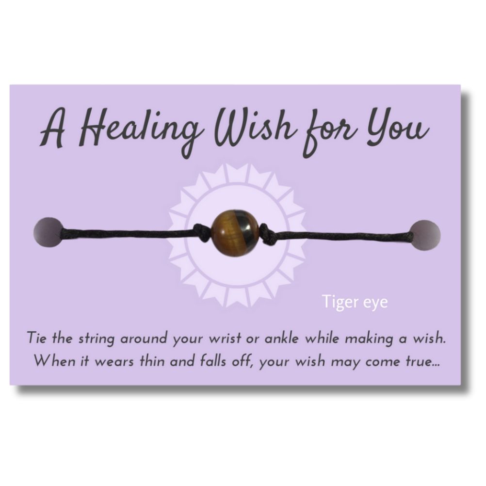Tiger Eye Bead Hemp Wish Bracelet - A Healing Wish