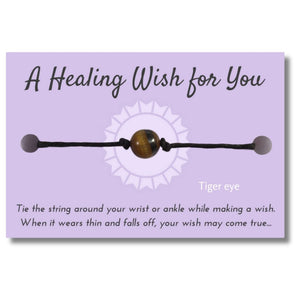 Tiger Eye Bead Hemp Wish Bracelet - A Healing Wish