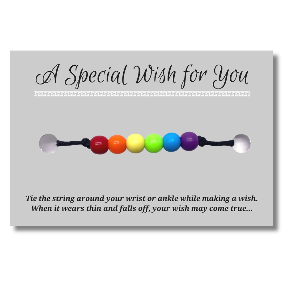 LGBT Pride Flag Colours Black Hemp Wish Bracelet