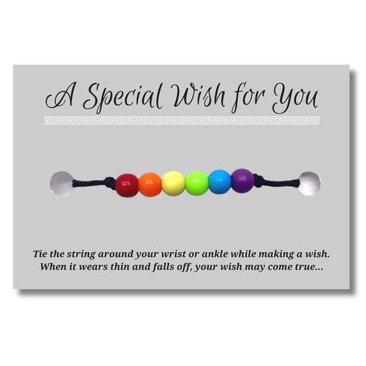 LGBT Pride Flag Colours Black Hemp Wish Bracelet