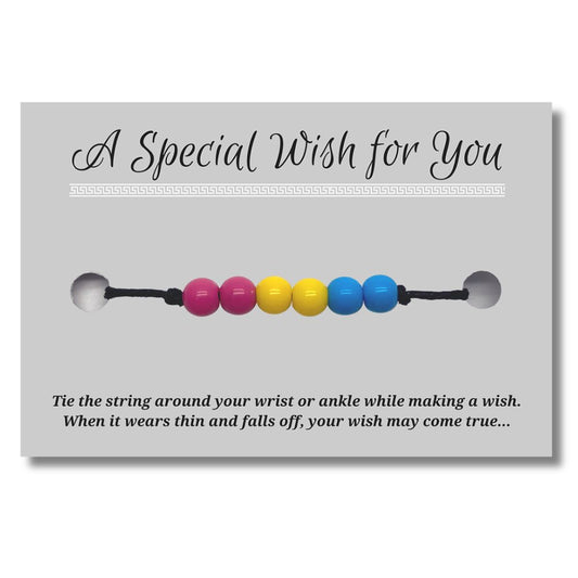 Pansexual Flag Colours Hemp Wish Bracelet - LGBTQIA