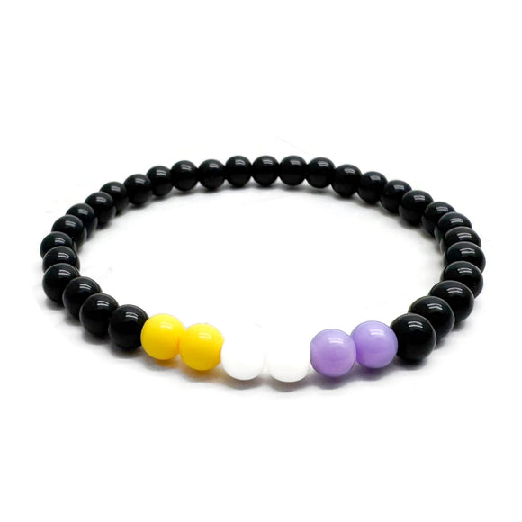 Non Binary Flag Colours Acrylic Bead Bracelet