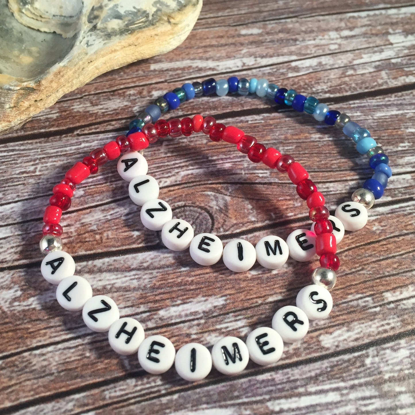 ALZHEIMERS Medical Alert Bracelet - Glass Seed Beads