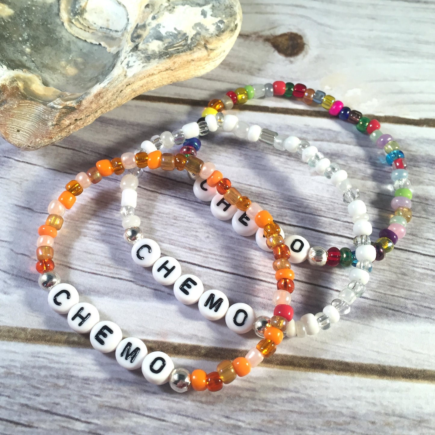 CHEMO Medical Alert Bracelet - Glass Seed Beads