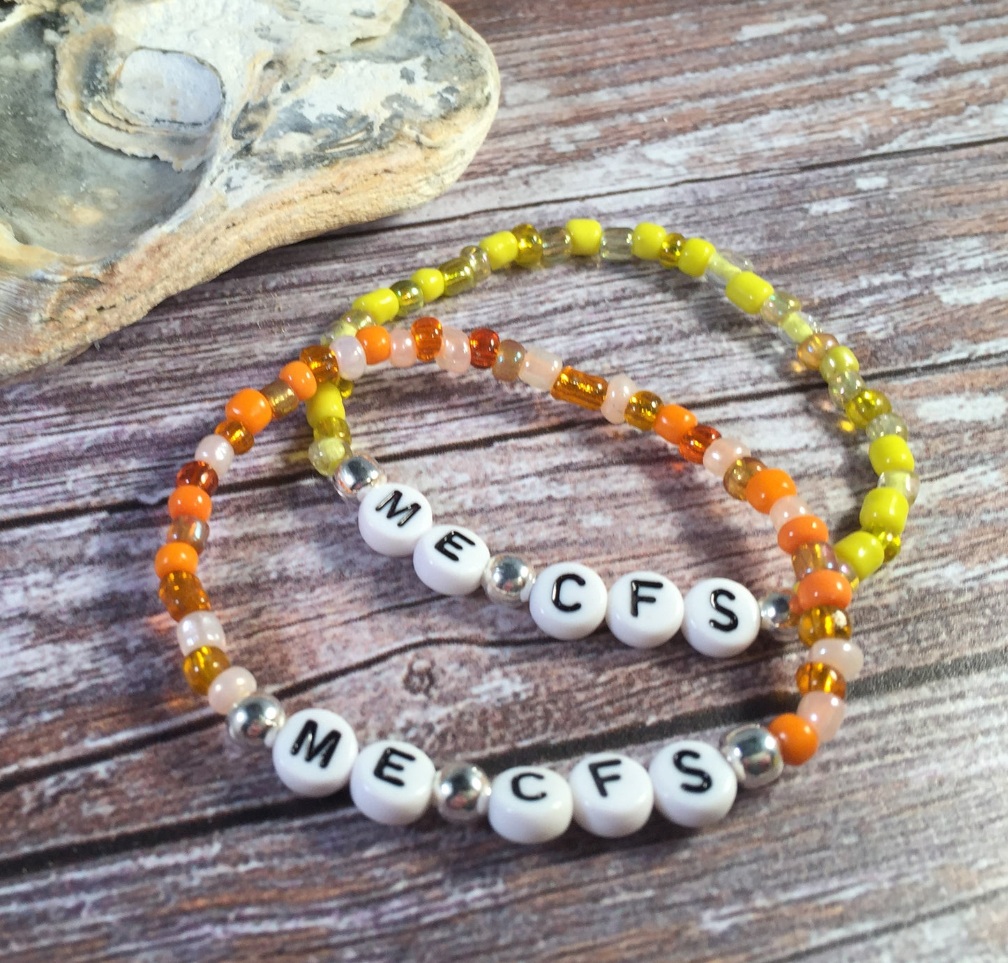 ME CFS Medical Alert Bracelet - Glass Seed Beads