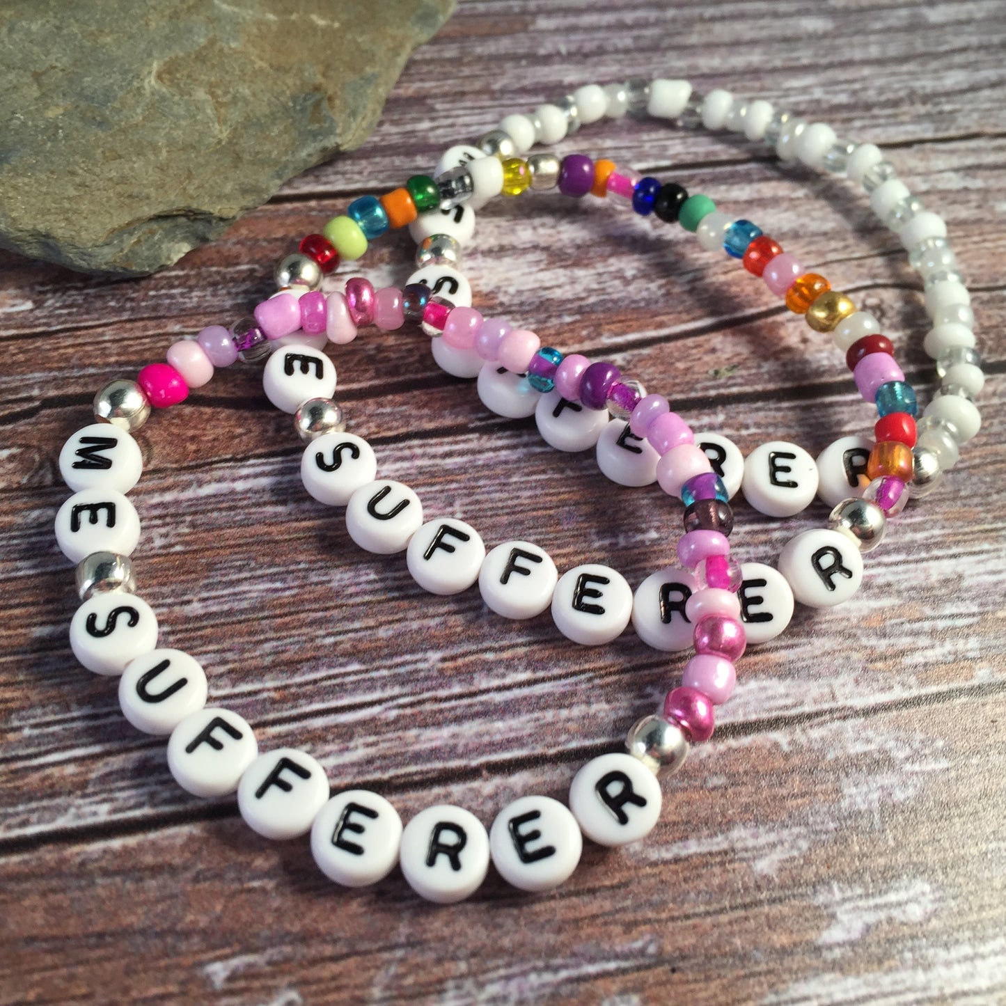 ME SUFFERER Medical Alert Bracelet - Glass Seed Beads