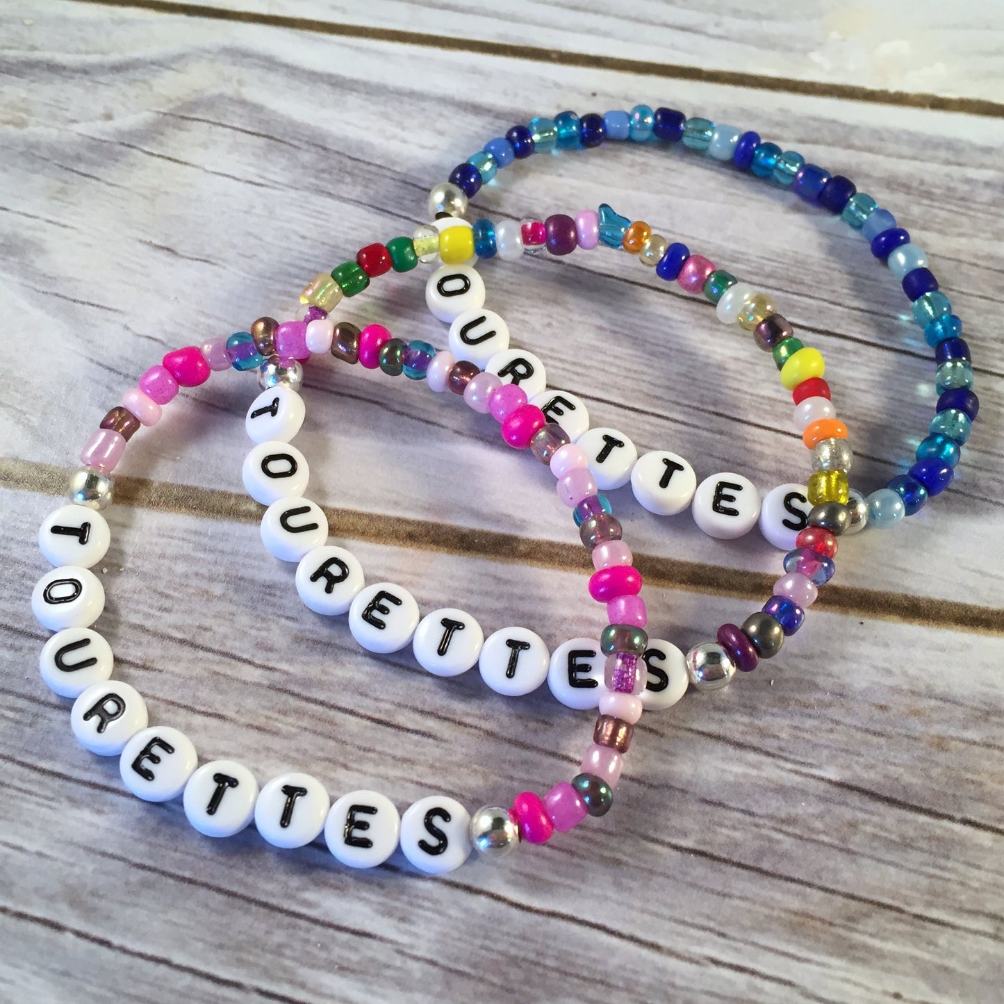 TOURETTES Medical Alert Bracelet - Glass Seed Beads