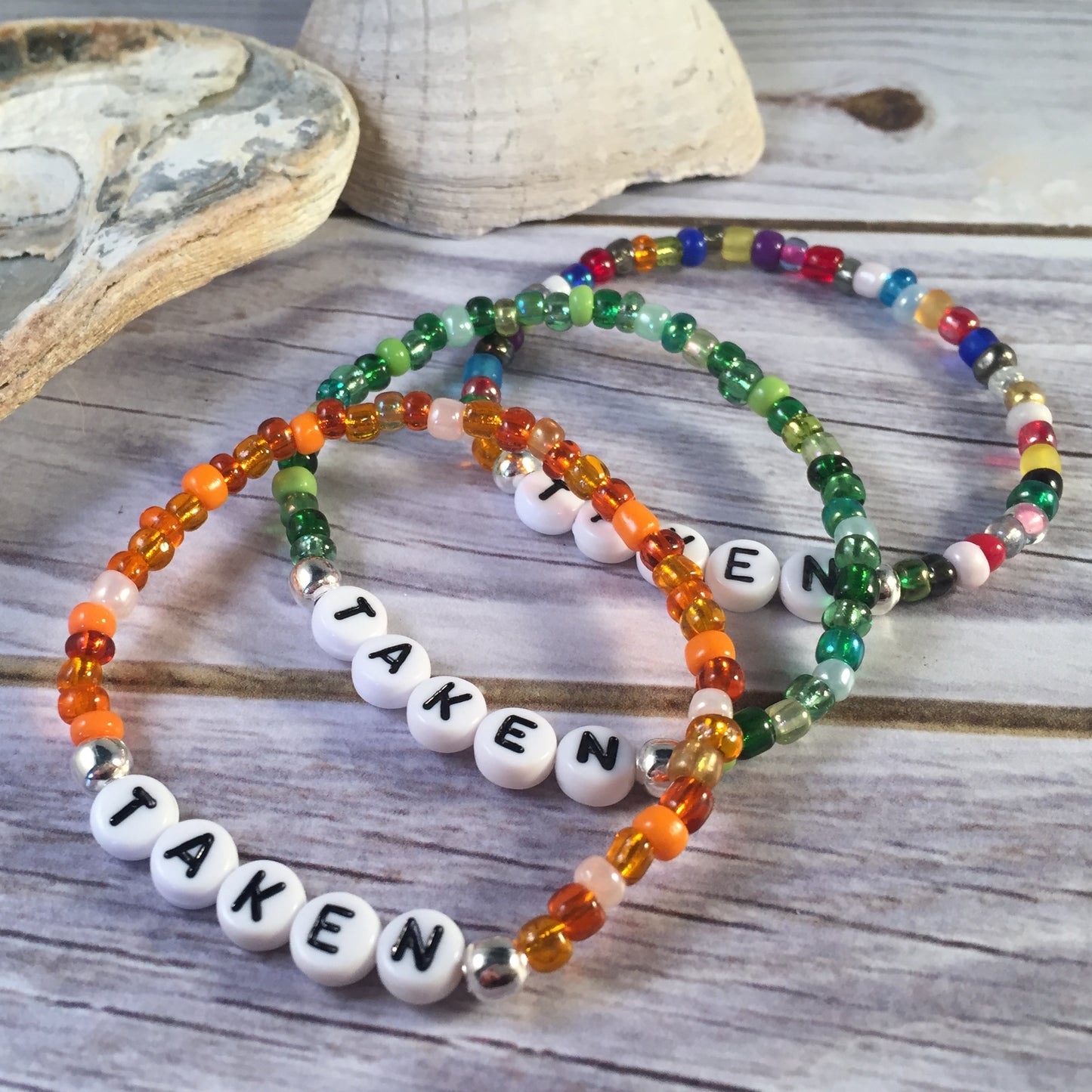 TAKEN Message Bracelet - Glass Seed Beads