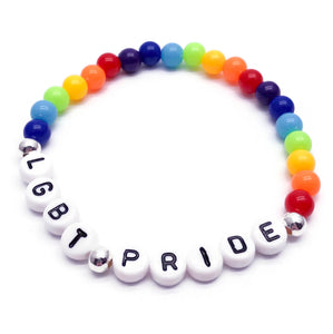 LGBT PRIDE Acrylic Rainbow Bead Bracelet