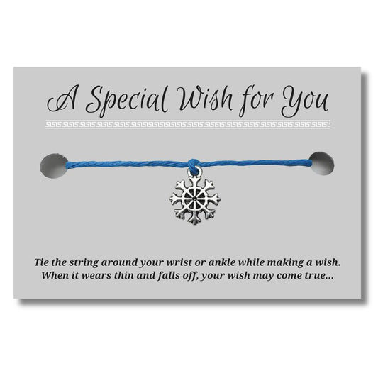 Snowflake Charm Hemp Wish Bracelet - Colour Choice