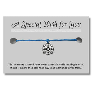 Snowflake Charm Hemp Wish Bracelet - Colour Choice