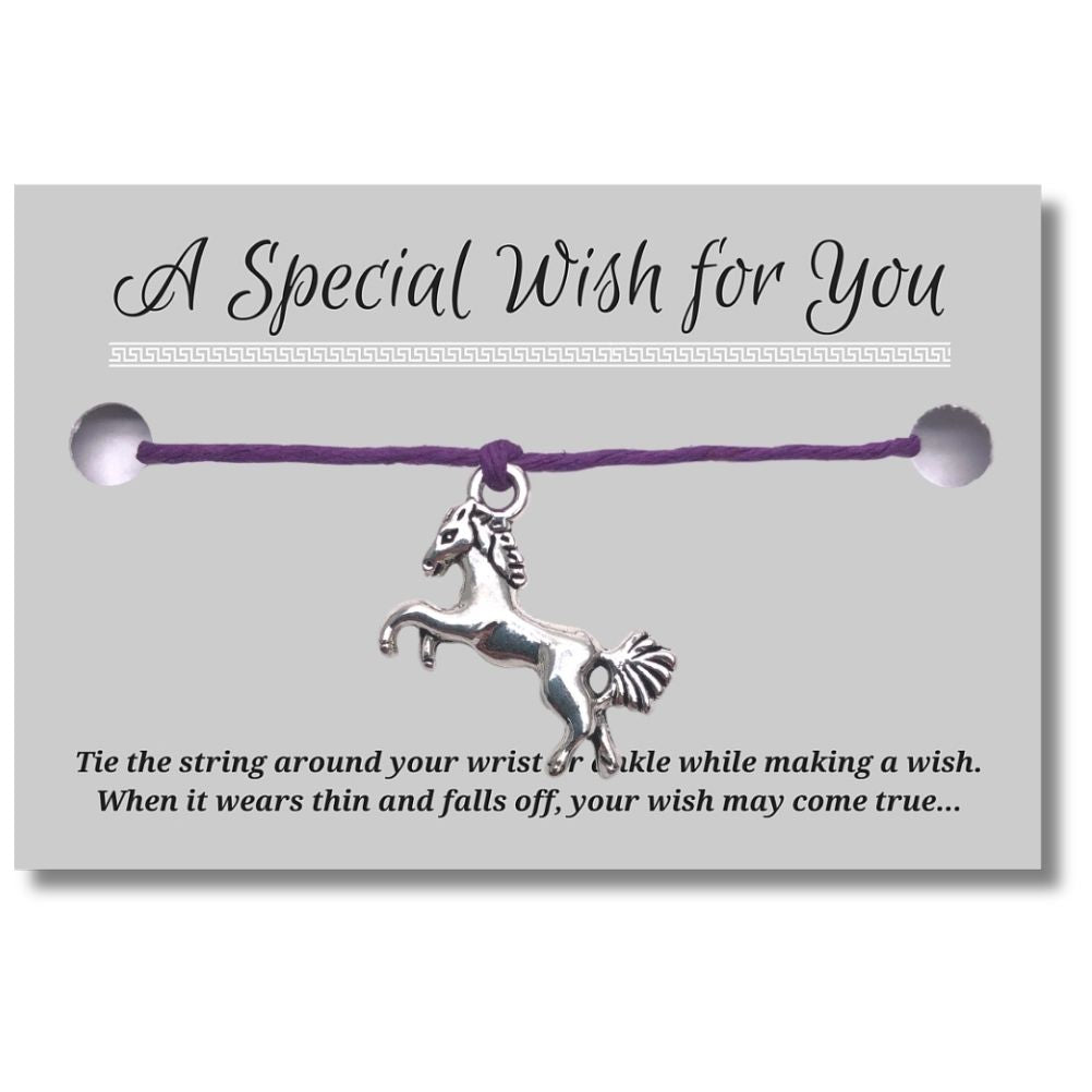 Horse Charm Hemp Wish Bracelet - Colour Choice