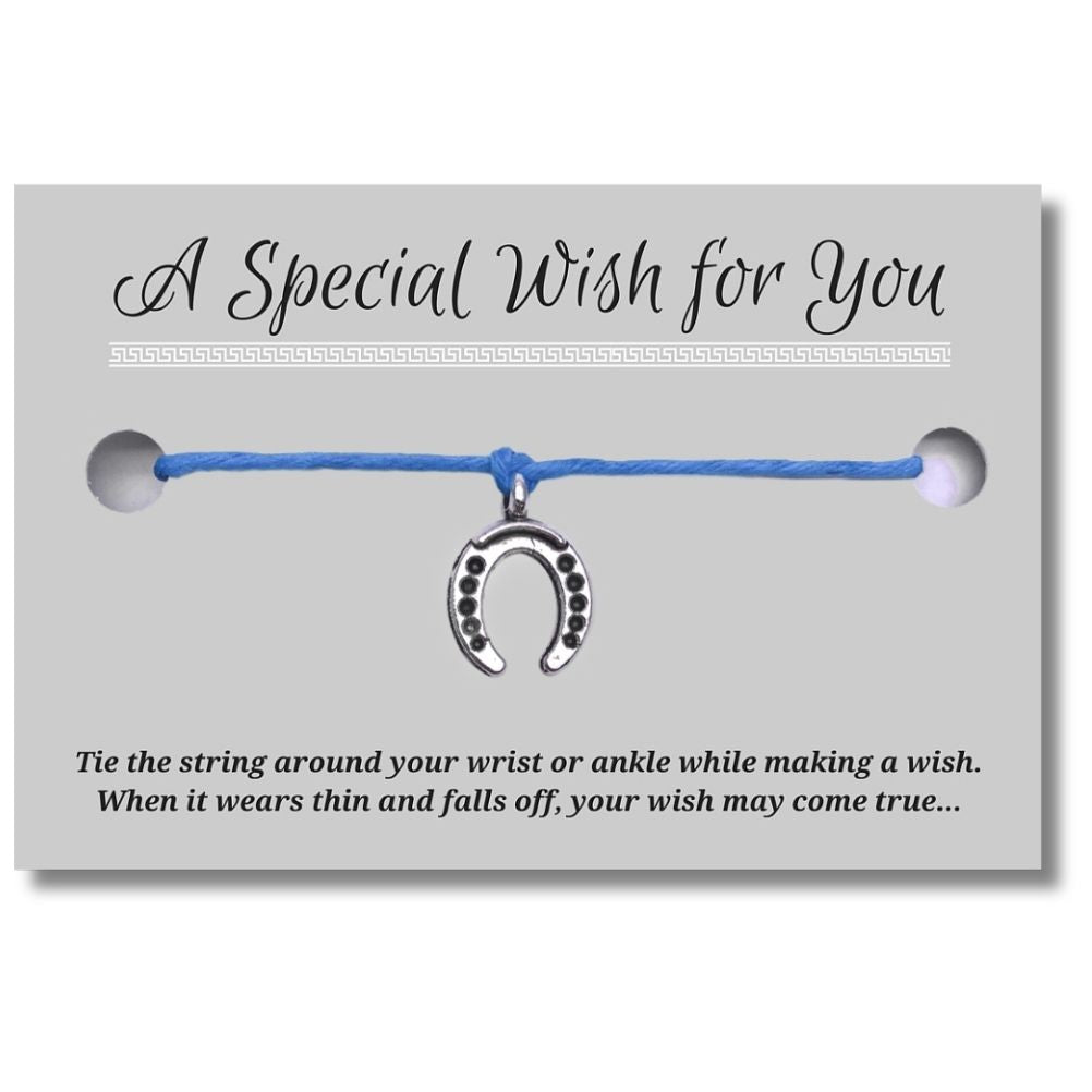 Horseshoe Charm Hemp Wish Bracelet - Colour Choice