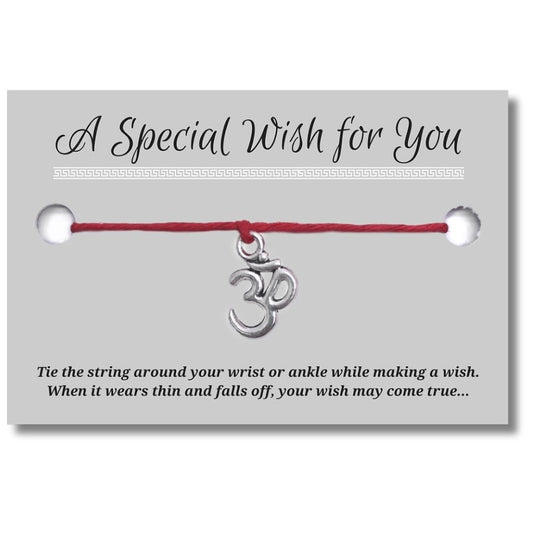 Ohm Yoga Charm Hemp Wish Bracelet - Colour Choice