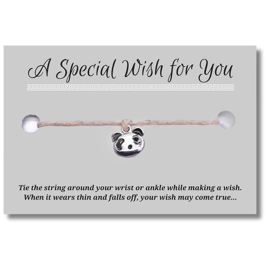 Panda Charm Hemp Wish Bracelet - Colour Choice