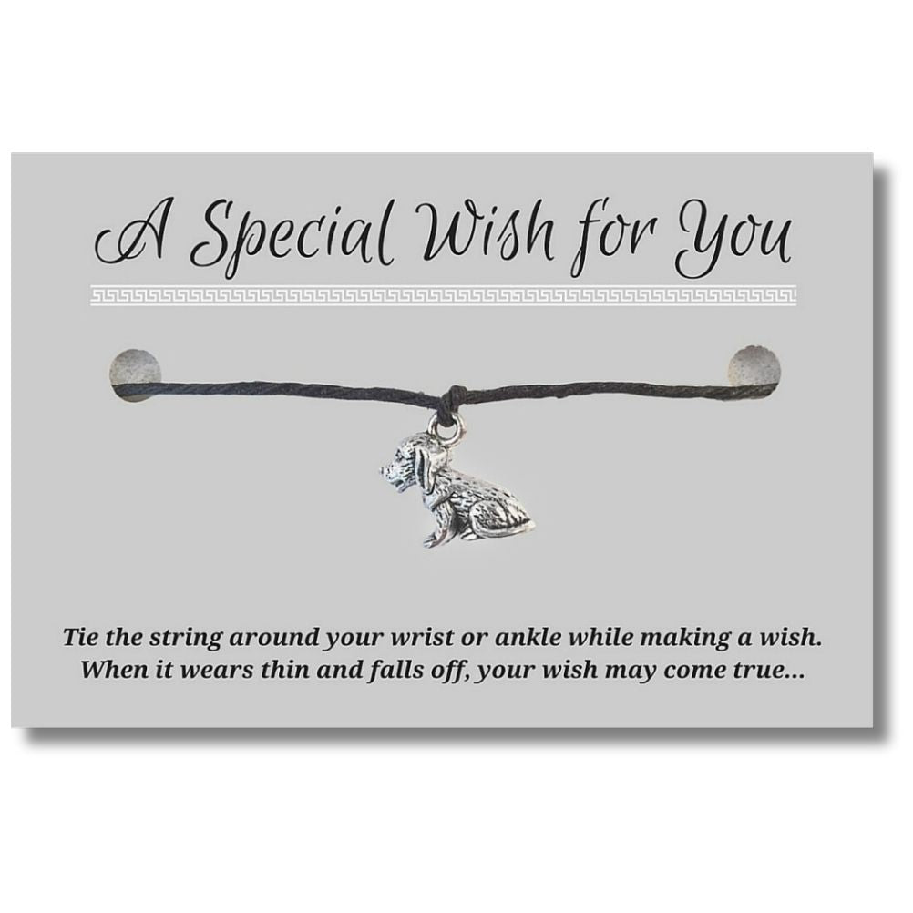 Puppy Dog Charm Hemp Wish Bracelet - Colour Choice