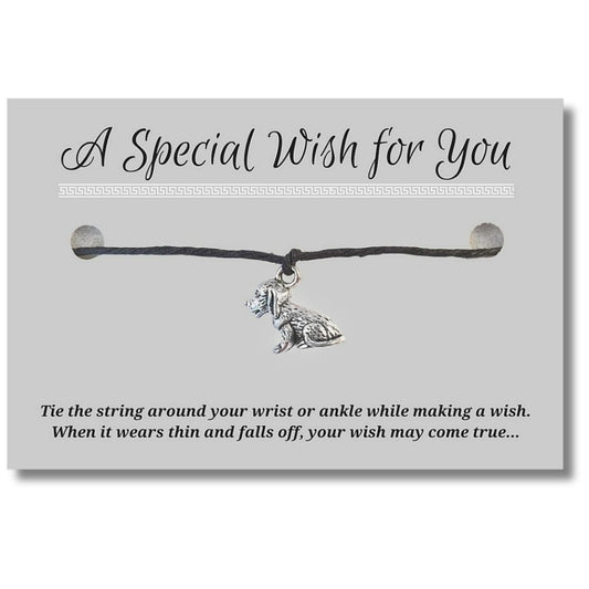 Puppy Dog Charm Hemp Wish Bracelet - Colour Choice