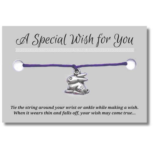 Bunny Rabbit Charm Wish Bracelet - Colour Choice