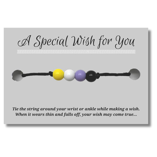 Non Binary Flag Colours Hemp Wish Bracelet LGBT Pride