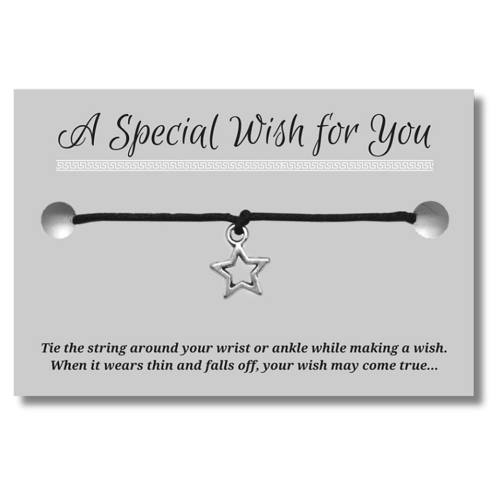 Small Star Charm Hemp Wish Bracelet - Colour Choice