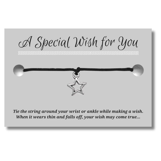 Small Star Charm Hemp Wish Bracelet - Colour Choice