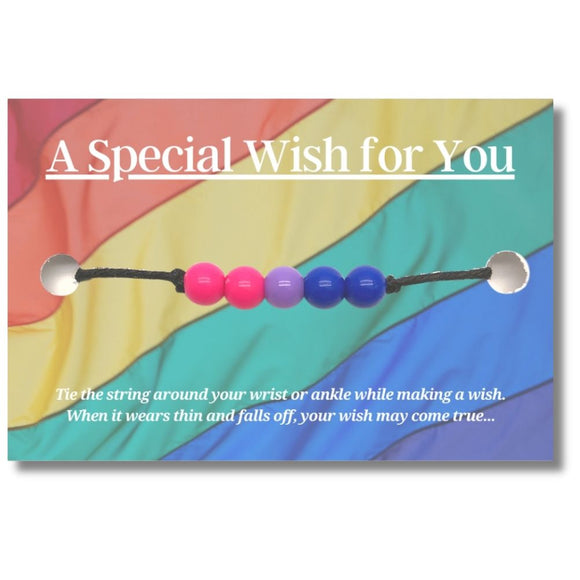 Bisexual Hemp Rainbow Wish Bracelet - LGBTQ