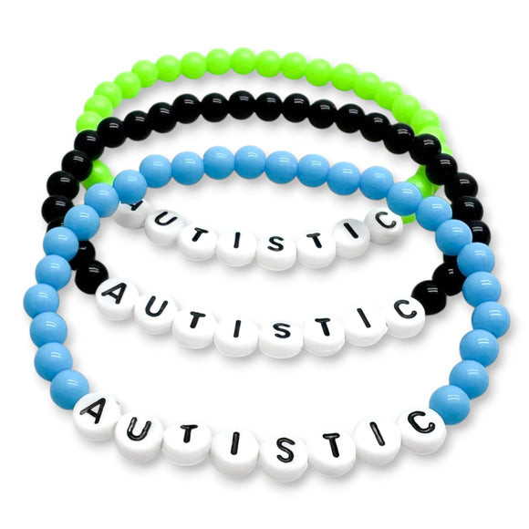 AUTISTIC Acrylic Letter Bead Bracelet