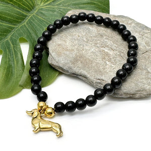 Gold Dachshund Charm Bracelet