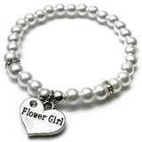 Flower Girl Charm Pearly Bracelet