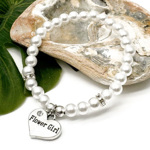 Flower Girl Charm Pearly Bracelet