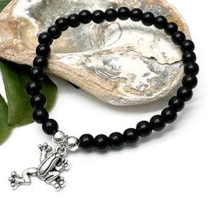 Frog Charm Bead Bracelet