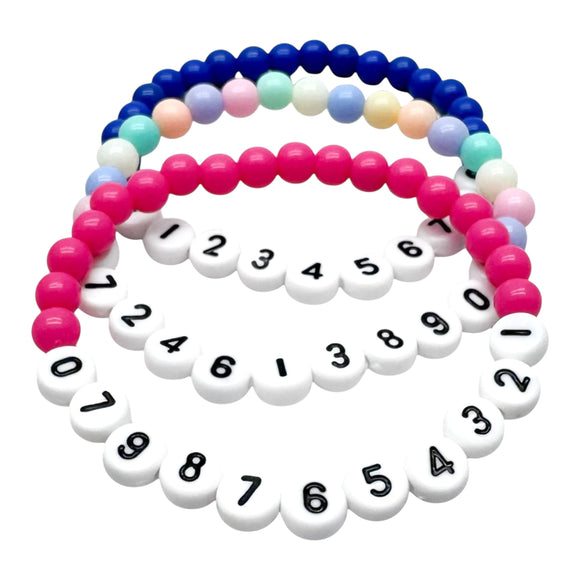 MOBILE PHONE NUMBER Acrylic Bead Bracelet