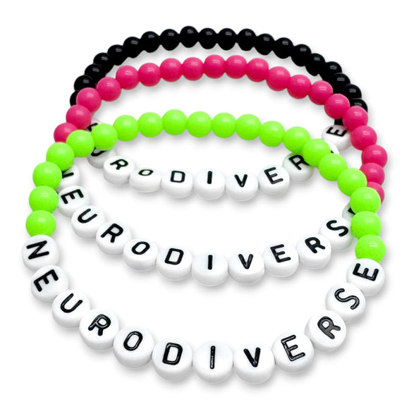 NEURODIVERSE Acrylic Letter Bead Bracelet