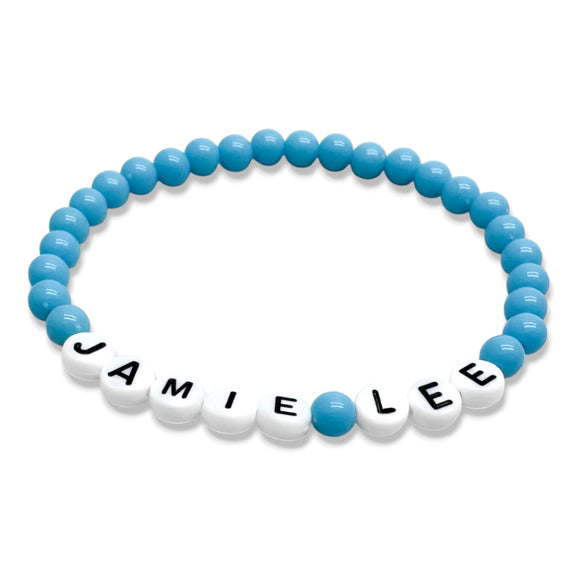 PERSONALISED Bead Bracelet - Sky Blue Acrylic