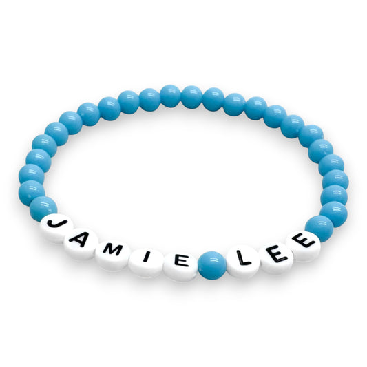 PERSONALISED Bead Bracelet - Sky Blue Acrylic