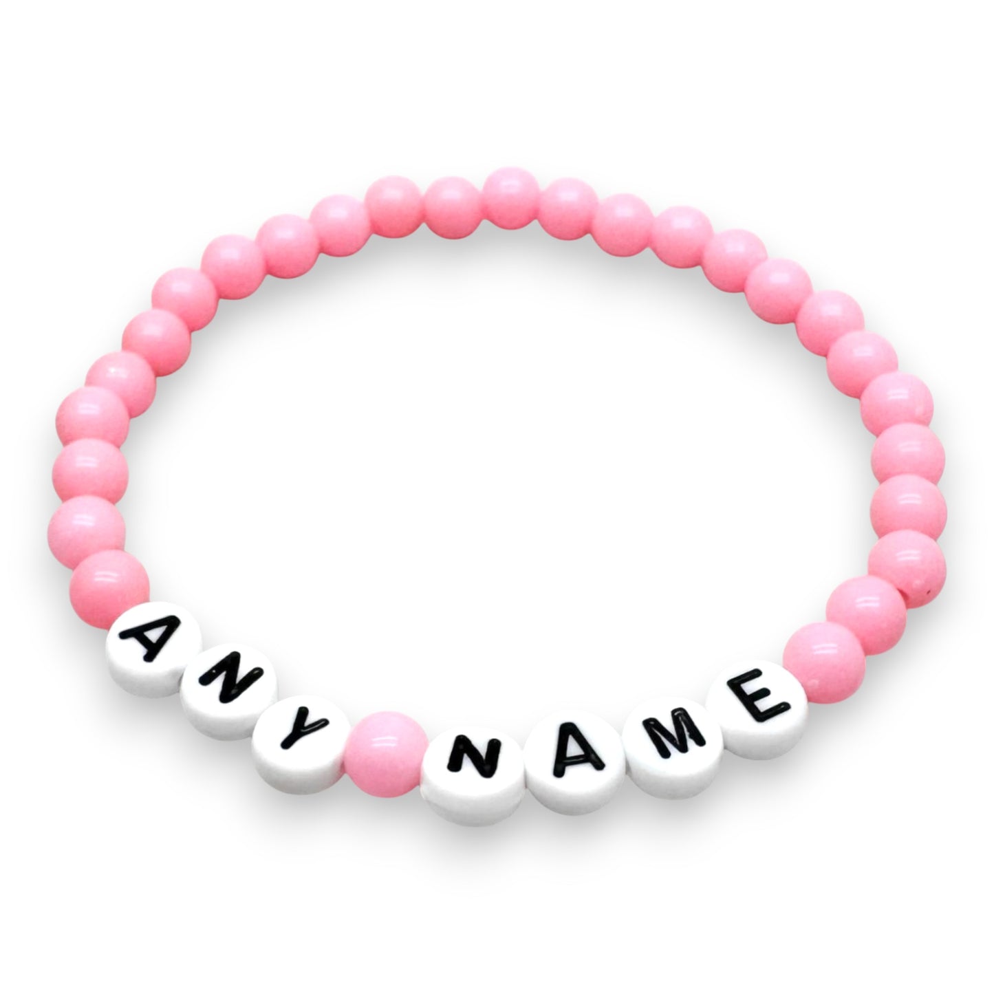 PERSONALISED Bead Bracelet - Baby Pink Acrylic