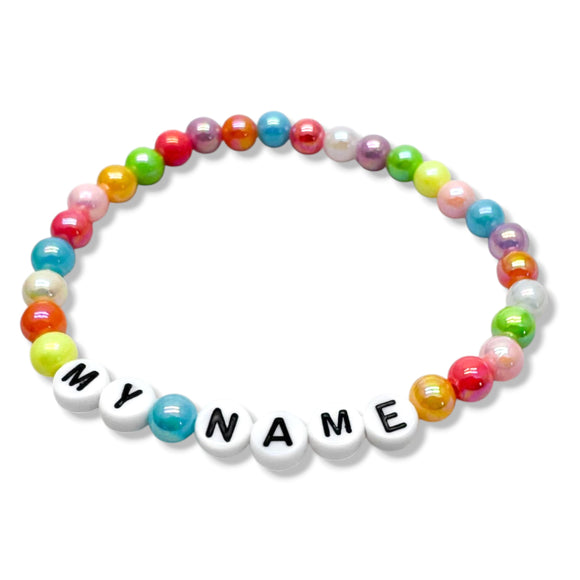 PERSONALISED Bead Bracelet - Pastel Acrylic Beads