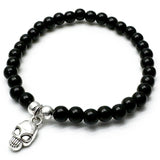 Skull Charm Bead Bracelet