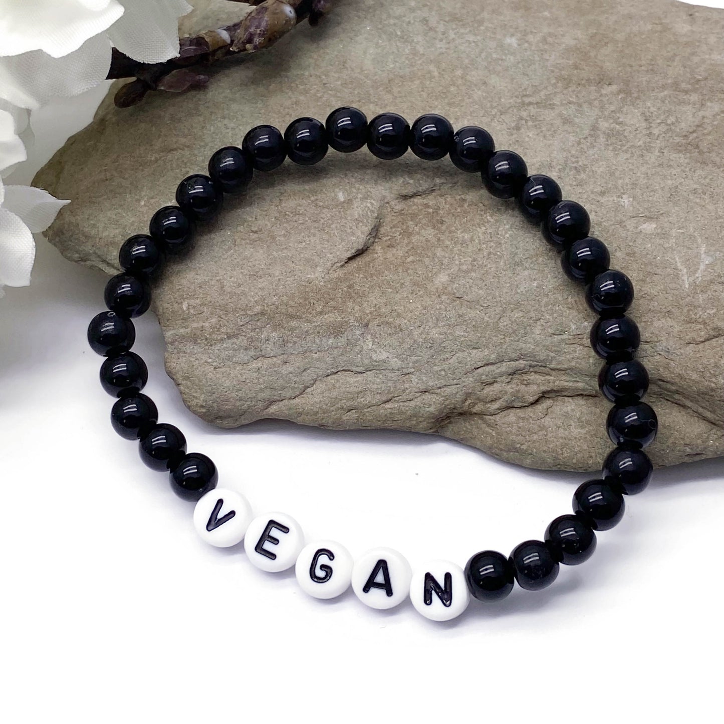 VEGAN Awareness Bracelet - Acrylic Letter Beads
