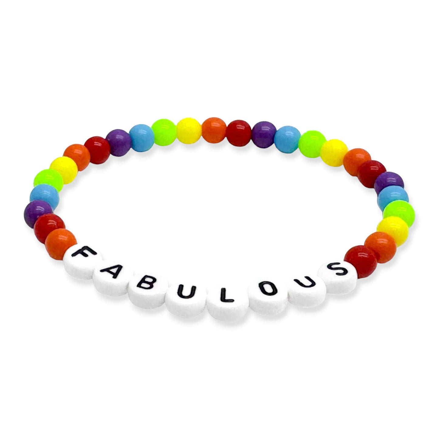 FABULOUS Acrylic Rainbow Bead LGBT Bracelet